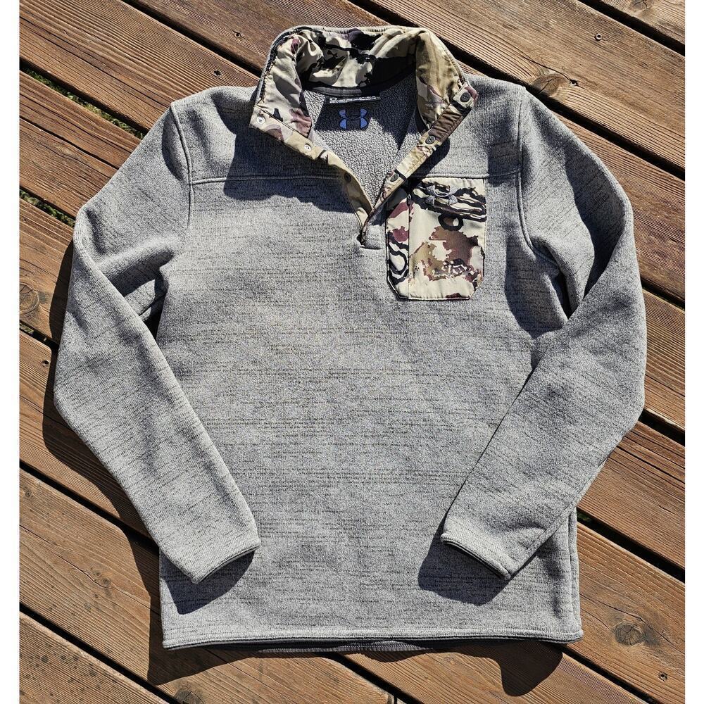 Under Armour Sweater Mens Medium Specialist 2.0 Henley Camo Pullover Snap